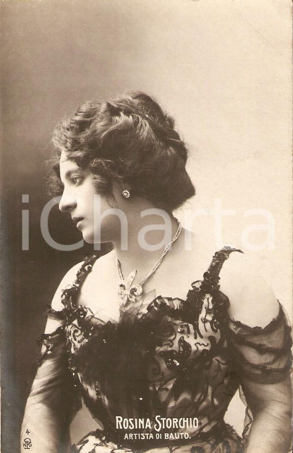 Cartolina originale da collezione 1900 ca TEATRO Ritratto Rosina STORCHIO Artista di Bauto *Cartolina FP NV 1