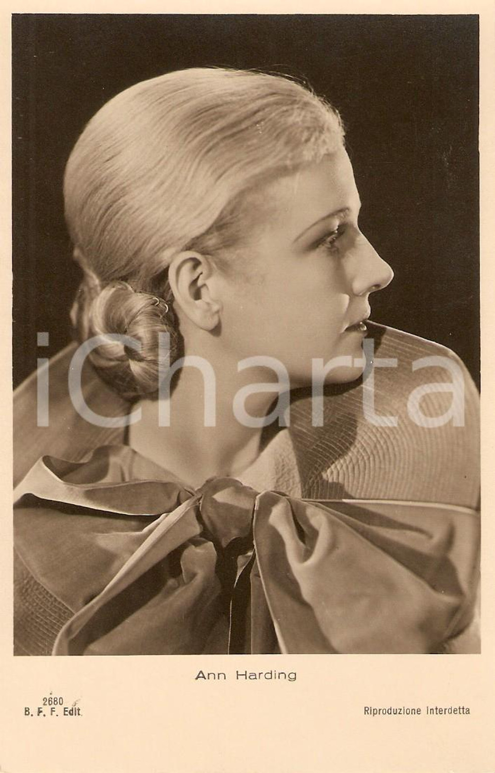 Cartolina originale da collezione 1930 ca CINEMA Actress Ann HARDING Portrait Cartolina FP NV 1