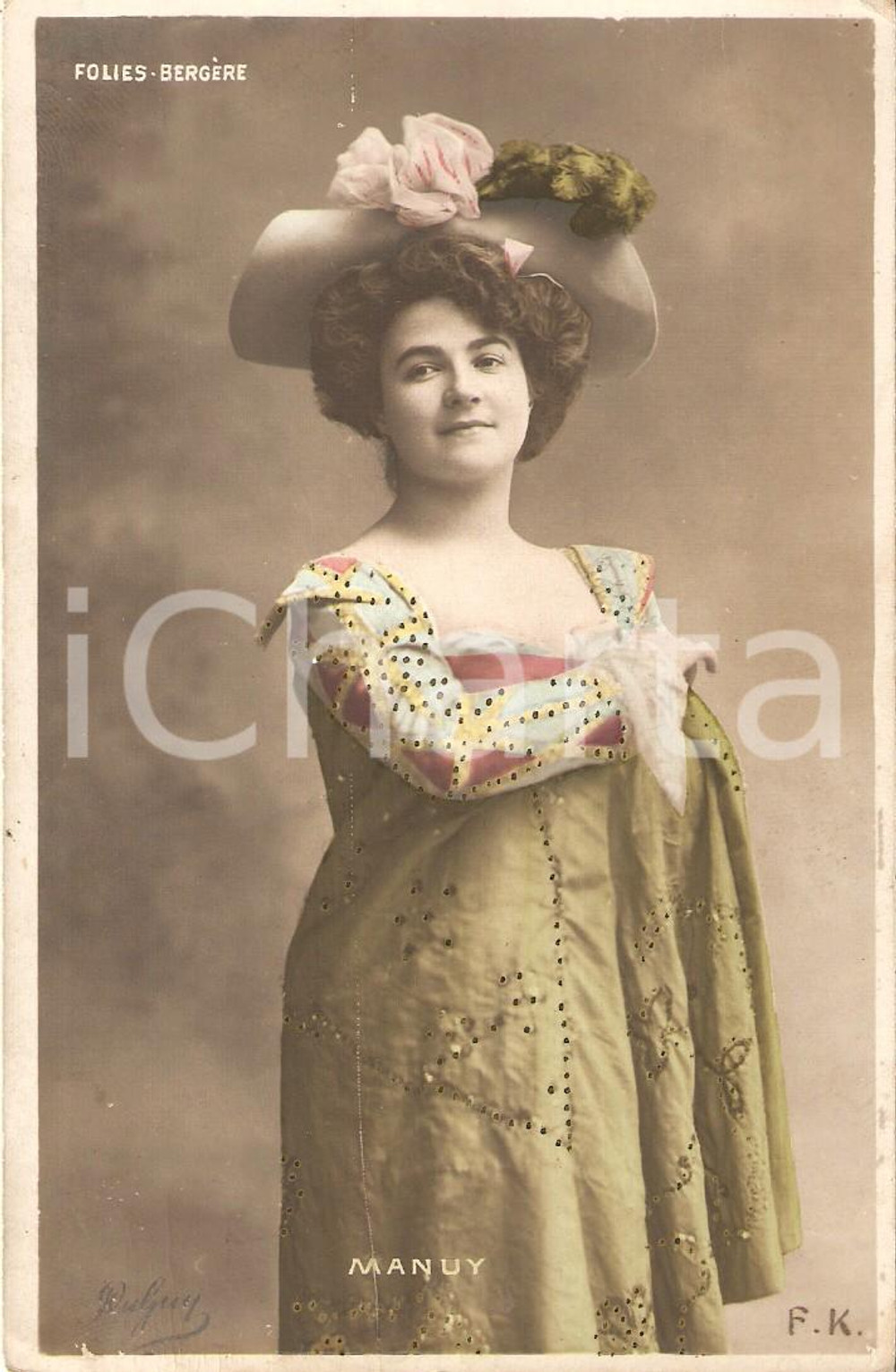 Cartolina originale da collezione 1900 ca TEATRO Ritratto dell'attrice MANUY *Cartolina FP NV 1