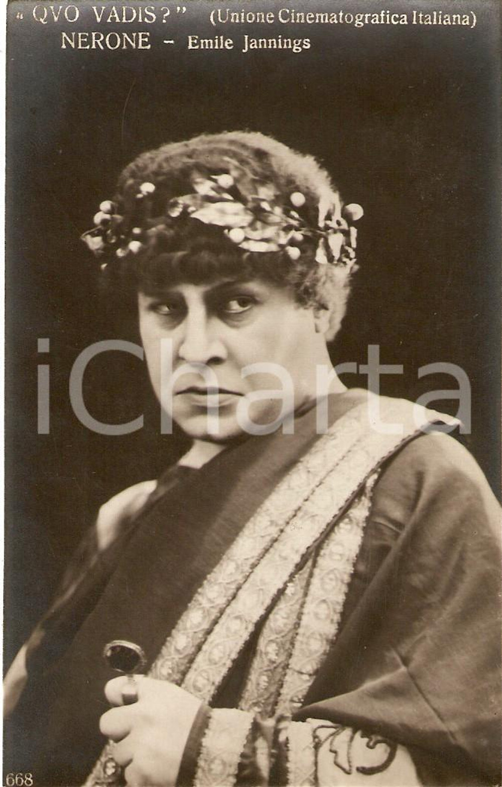 Cartolina originale da collezione 1925 QUO VADIS? Emil JANNINGS nel ruolo di NERONE *Cartolina FP NV 1
