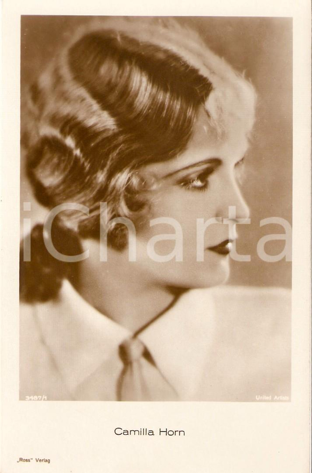 Cartolina originale da collezione 1930 ca CINEMA Attrice Camilla HORN Ritratto con cravatta *Cartolina FP NV 1