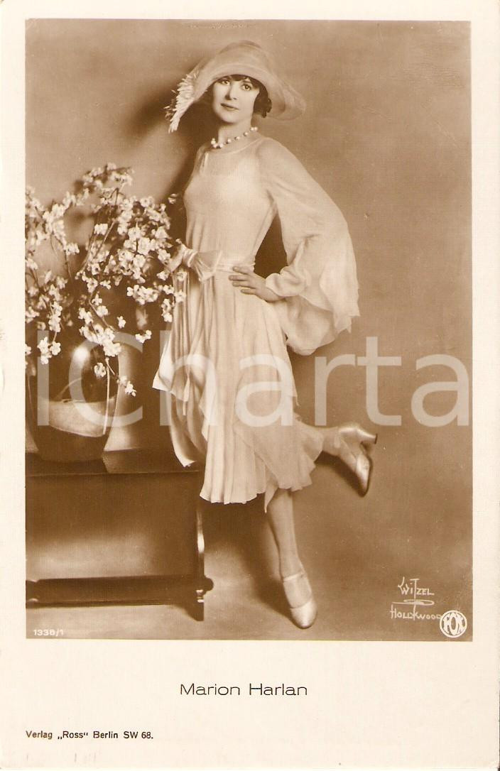 Cartolina originale da collezione 1925 ca CINEMA Actress Marion HARLAN Portrait with flowers *Cartolina FP NV 1