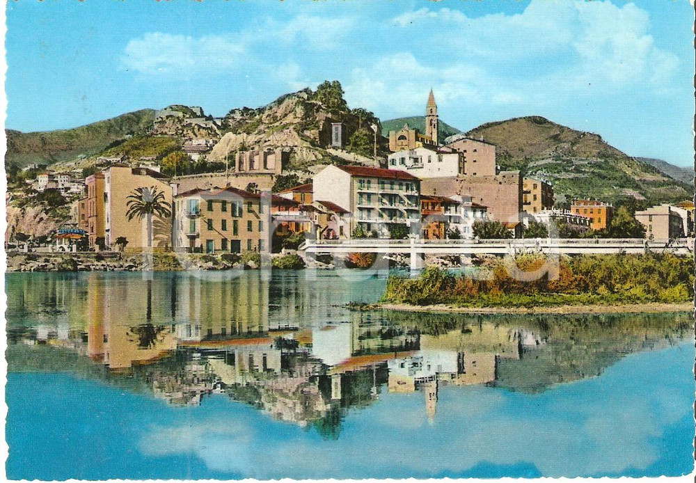 Cartolina originale da collezione 1968 VENTIMIGLIA (IM) Riflessi sul fiume ROIA *Cartolina FG VG 1