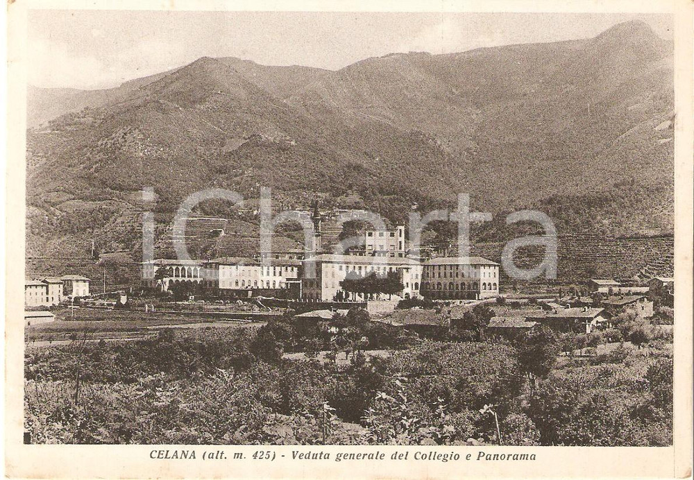 Cartolina originale da collezione 1953 CAPRINO BERGAMASCO BG Veduta del Collegio CELANA Cartolina FG VG 1