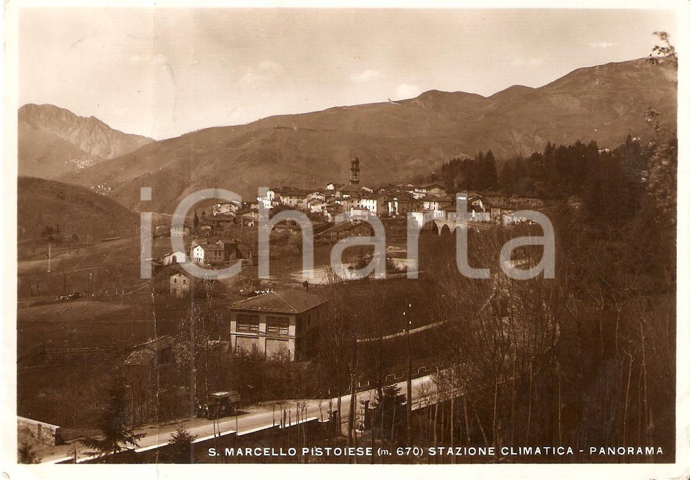Cartolina originale da collezione 1937 SAN MARCELLO PISTOIESE PT Panorama del paese Cartolina FG VG 1
