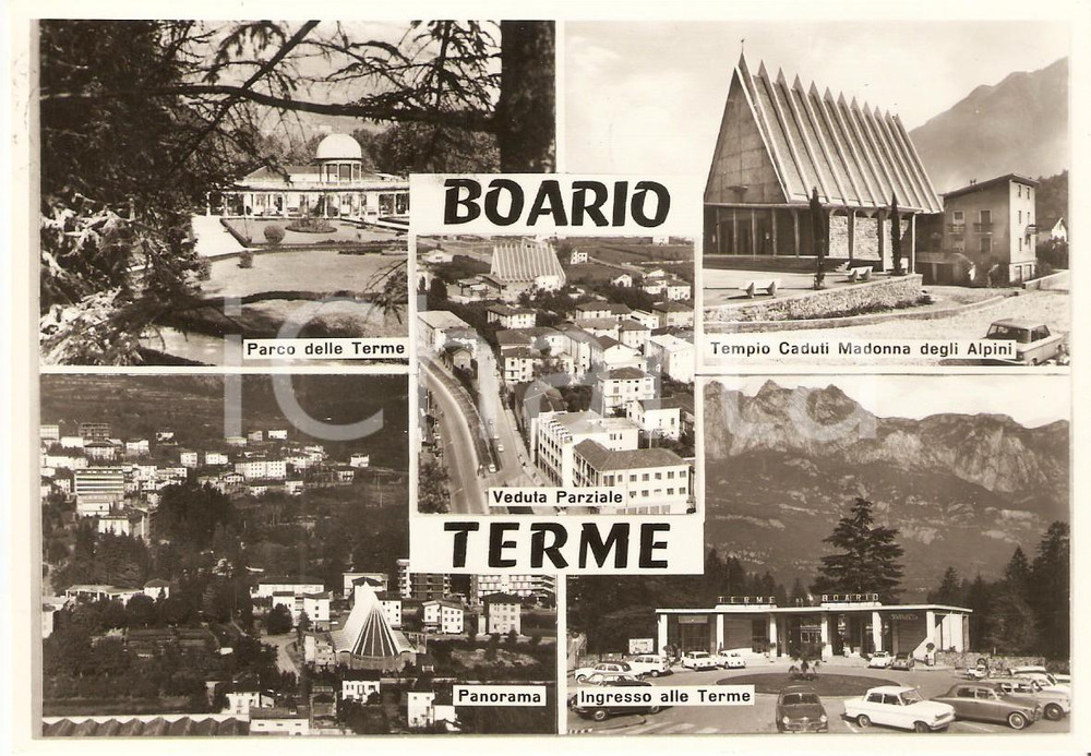 Cartolina originale da collezione 1964 BOARIO TERME BS Vedutine MADONNA DEGLI ALPINI Panorama Cartolina FG NV 1