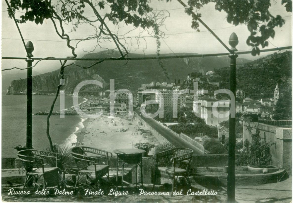 Cartolina originale da collezione 1952 FINALE LIGURE SV Panorama dal Castelletto Cartolina FG VG 1