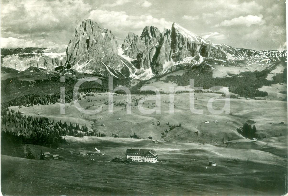 Cartolina originale da collezione 1954 VAL GARDENA TN Veduta dell Alpe di SIUSI Hotel MesdÃ¬ Cartolina FG VG 1