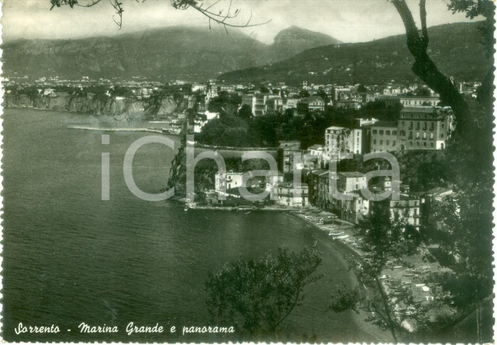Cartolina originale da collezione 1956 SORRENTO (NA) Panorama di MARINA GRANDE *Cartolina FG VG 1