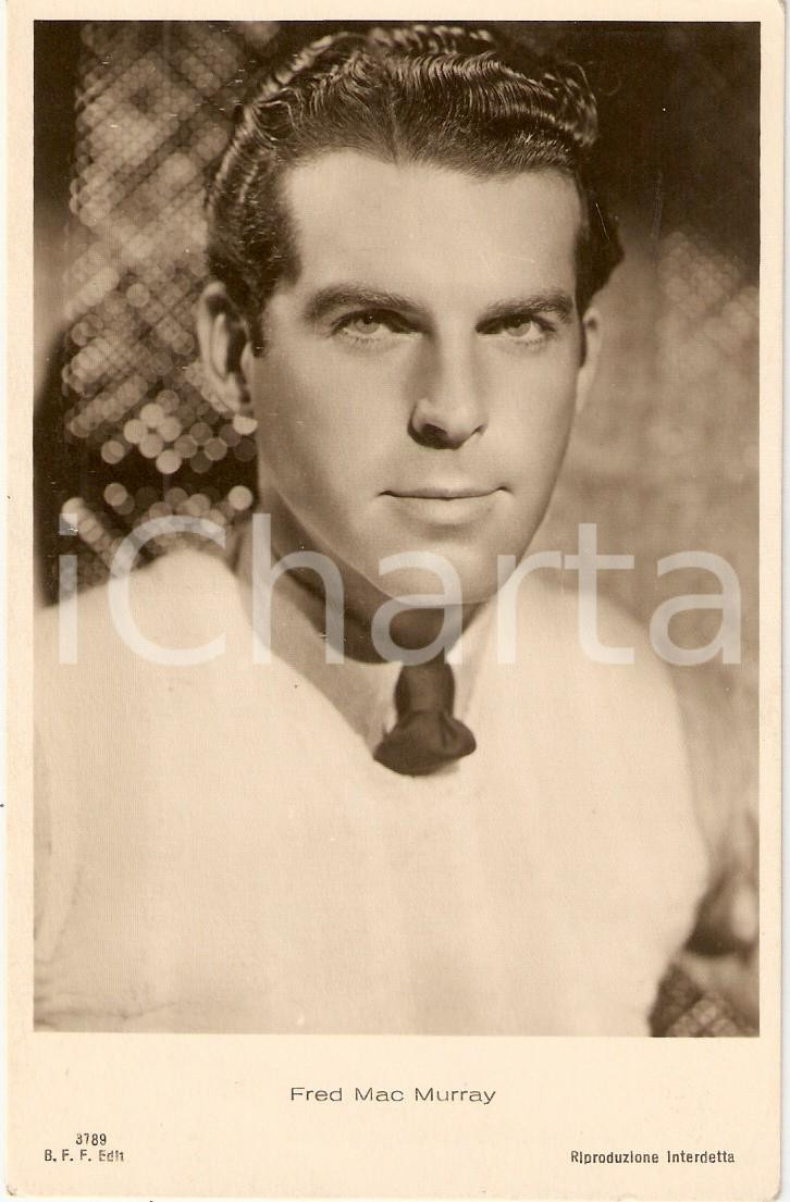 Cartolina originale da collezione 1937 CINEMA Actor Fred MACMURRAY Portrait Cartolina FP NV 1