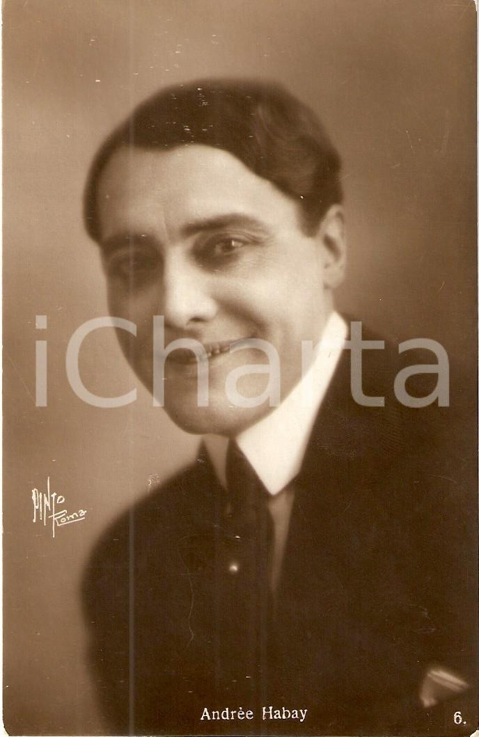 Cartolina originale da collezione 1920 ca CINEMA Attore AndrÃ¨e HABAY Ritratto Cartolina FP NV 1