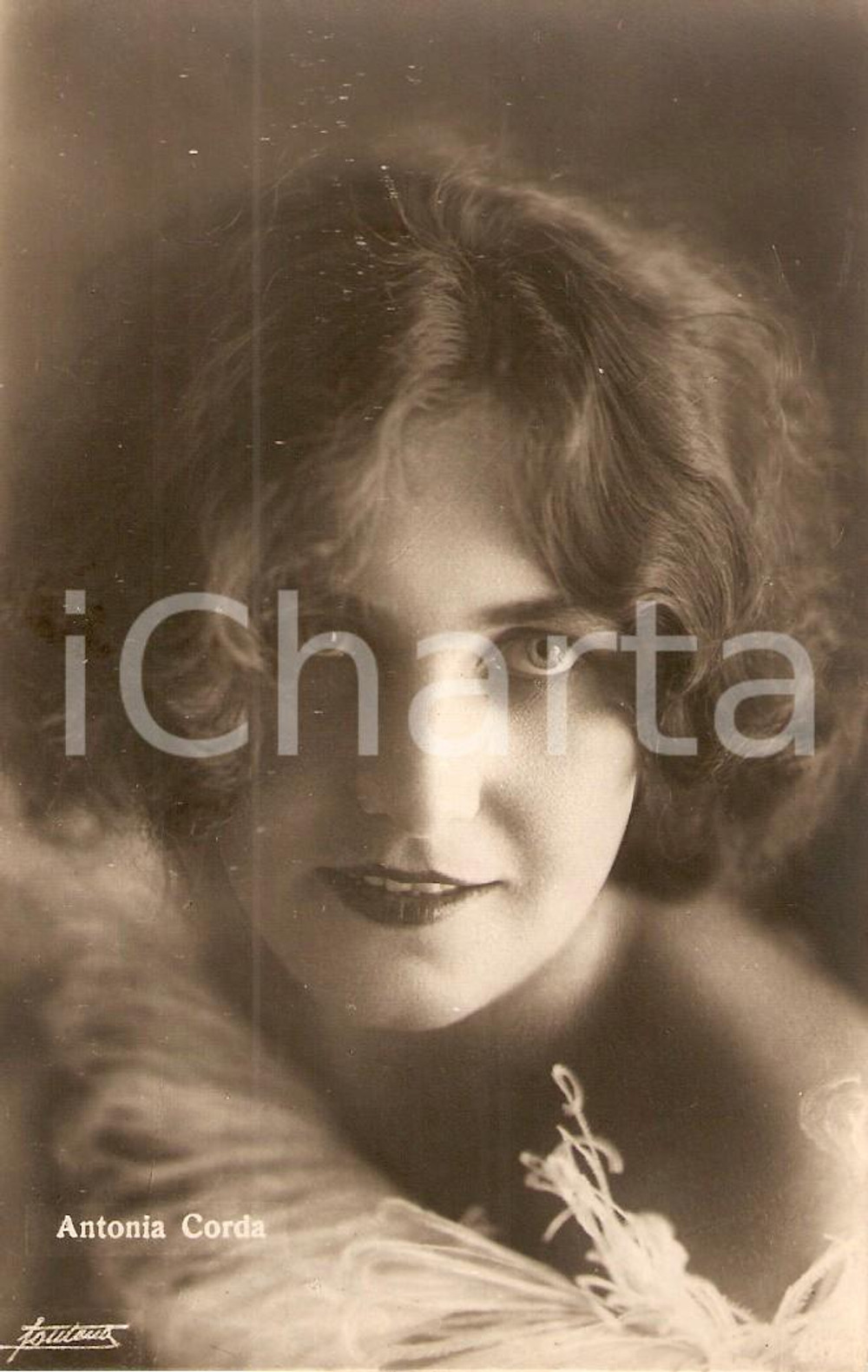 Cartolina originale da collezione 1920 ca CINEMA Attrice Antonia CORDA Ritratto *Cartolina FP NV 1
