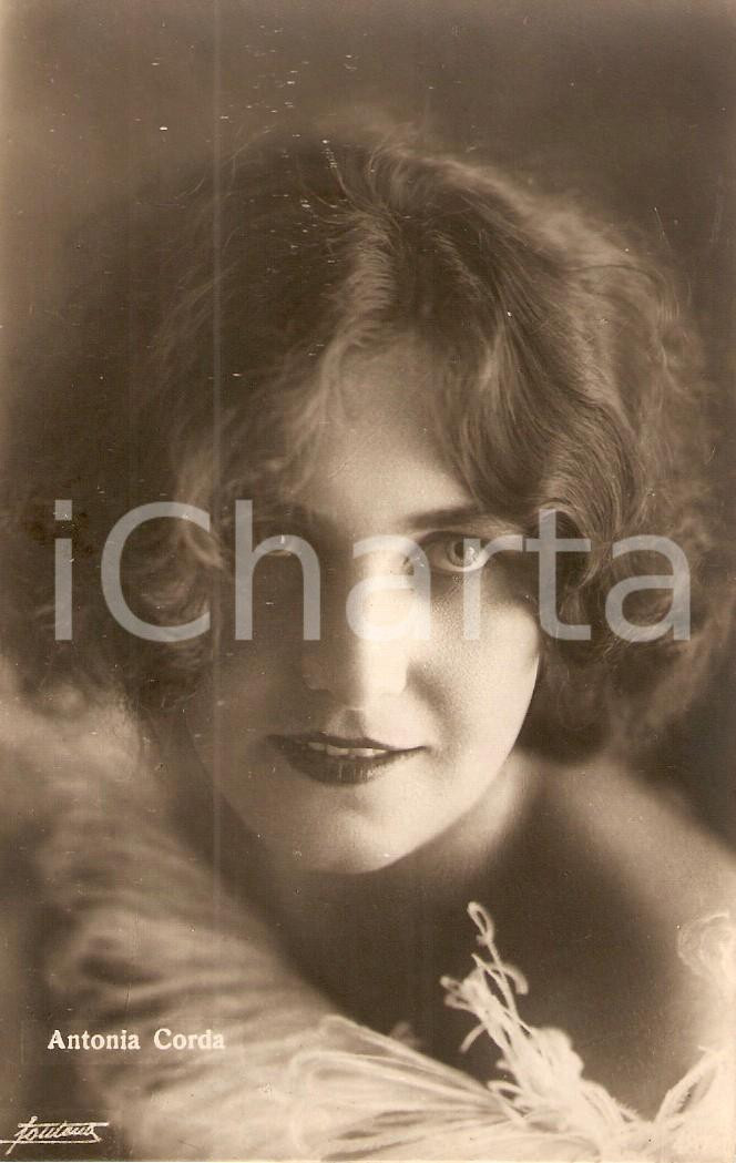 Cartolina originale da collezione 1920 ca CINEMA Attrice Antonia CORDA Ritratto Cartolina FP NV 1