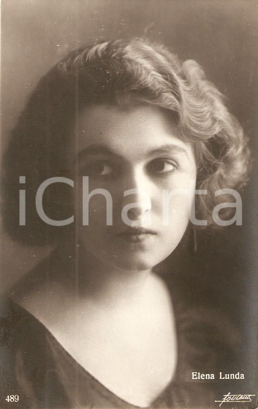 Cartolina originale da collezione 1920 ca CINEMA Attrice Elena LUNDA Ritratto *Cartolina FP NV 1