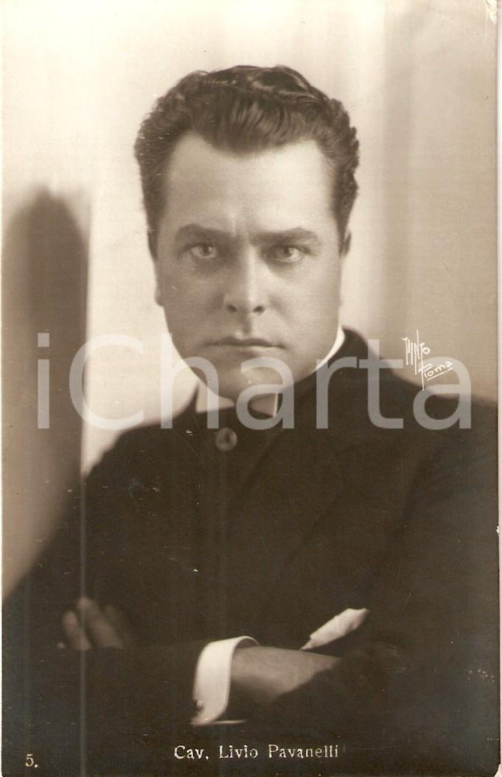 Cartolina originale da collezione 1925 ca CINEMA Cavalier Lilvio PAVANELLI Ritratto attore *Cartolina FP NV 1