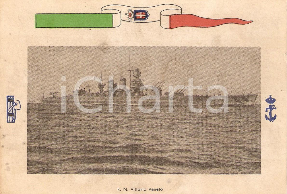 Cartolina originale da collezione 1940 ca MARINA MILITARE Regia nave VITTORIO VENETO *Cartolina (2) 1