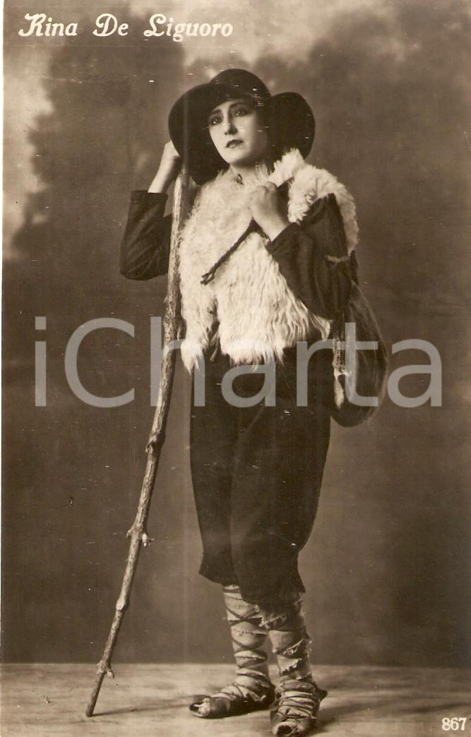 Cartolina originale da collezione 1925 ca CINEMA Attrice Rina DE LIGUORO in costume da pastorella Cartolina FP NV 1