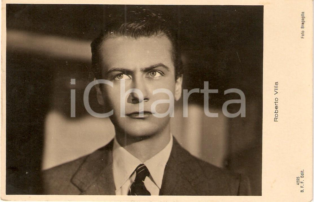 Cartolina originale da collezione 1935 ca CINEMA Roberto VILLA Ritratto Attore Cartolina FG NV 1