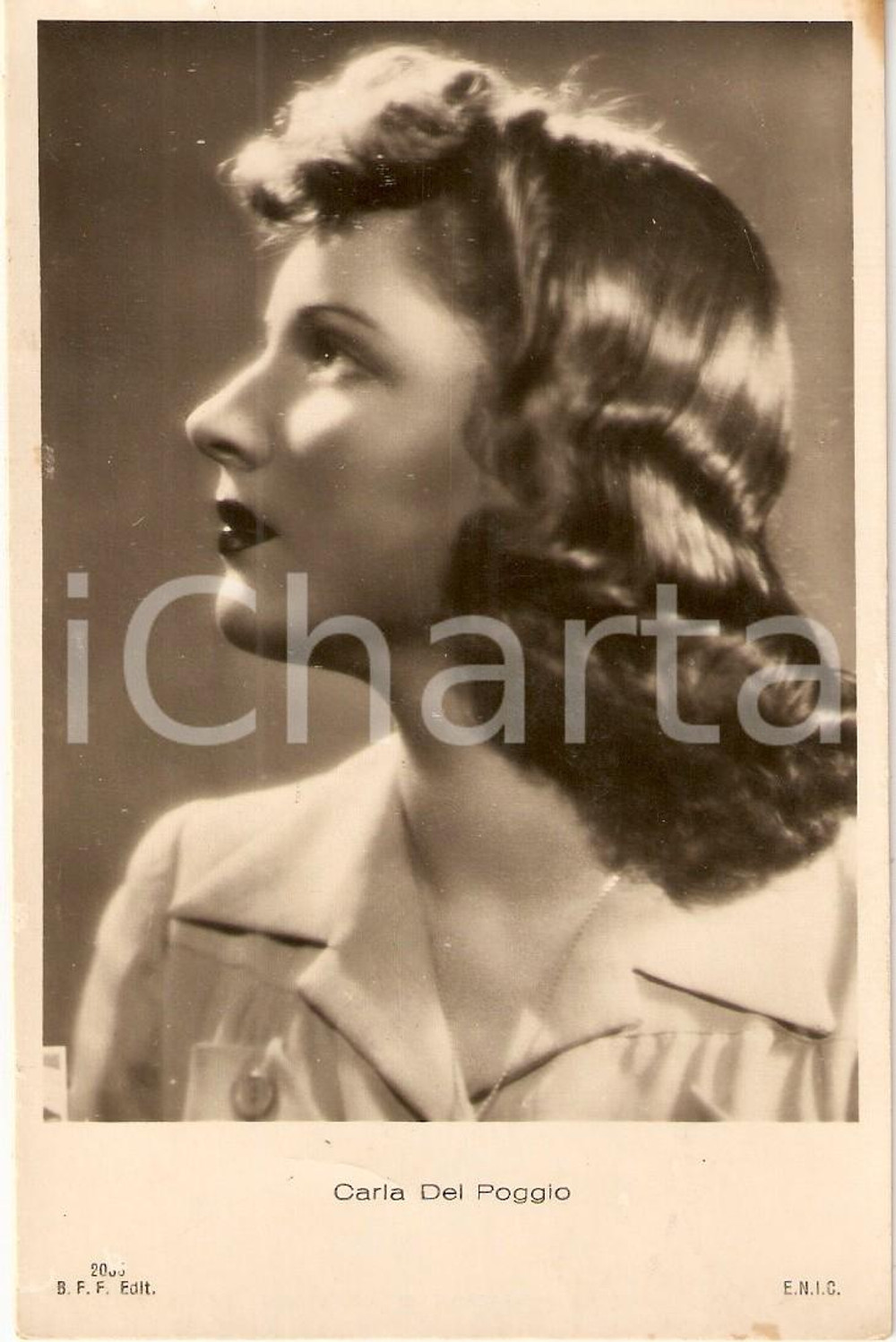 Cartolina originale da collezione 1935 ca CINEMA Attrice Carla DEL POGGIO Ritratto *Cartolina FP NV 1