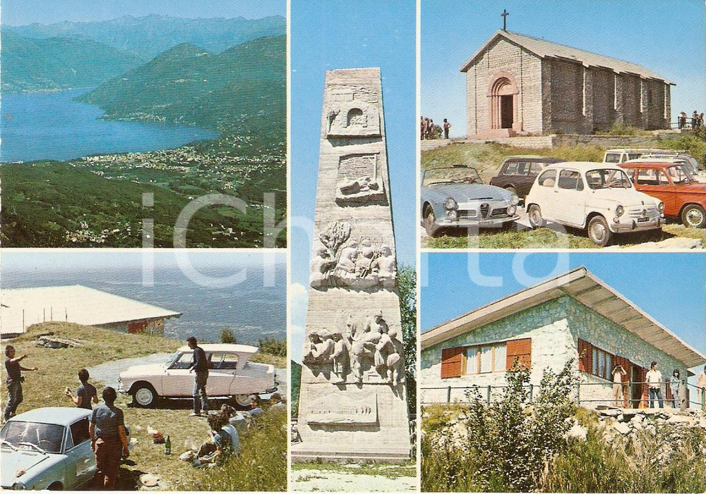 Cartolina originale da collezione 1965 ca VALCUVIA Monte SAN MARTINO Gita con CITROEN AMI 6 *Cartolina VINTAGE FG 1