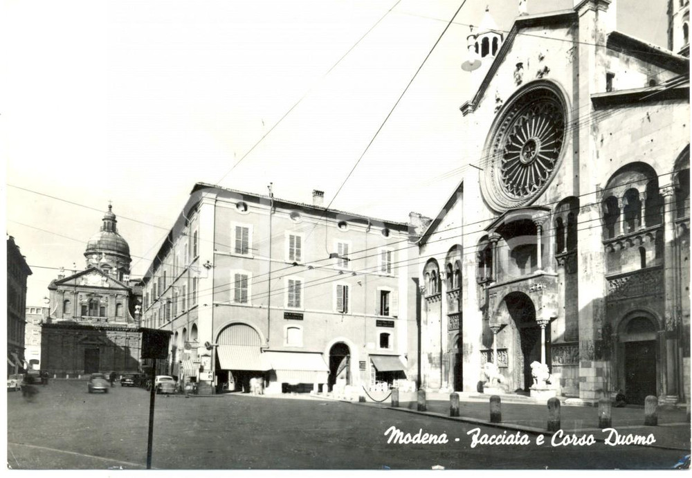 Cartolina originale da collezione 1960 MODENA Scorcio e facciata del DUOMO *Cartolina FG VG 1