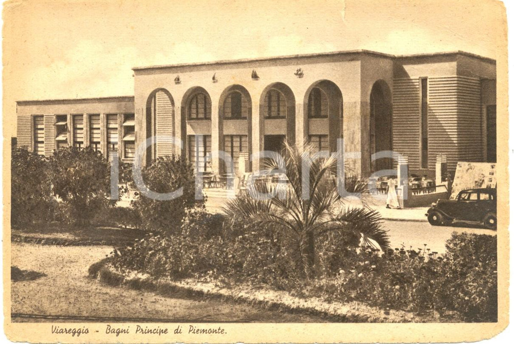 Cartolina originale da collezione 1940 ca VIAREGGIO (LU) I bagni PRINCIPE DI PIEMONTE *Cartolina FG NV DANNEGGIATA 1