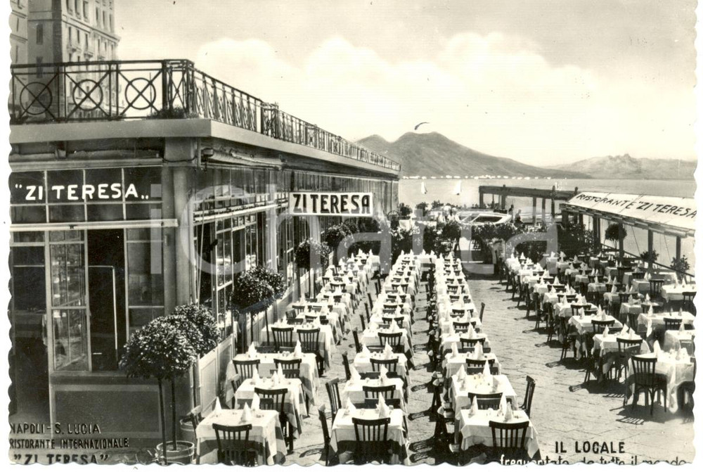 Cartolina originale da collezione 1955 ca NAPOLI Ristorante ZI  TERESA a SANTA LUCIA Cartolina ANIMATA FG NV 1
