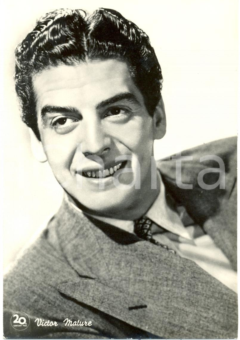 Cartolina originale da collezione 1967 CINEMA Victor MATURE Ritratto fotografico Cartolina FG VG 20TH CENTURY FOX 1