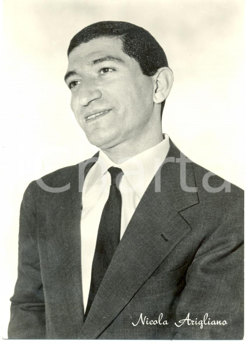 Cartolina originale da collezione 1960 ca MUSICA Nicola ARIGLIANO Ritratto fotografico Cartolina FG NV 1
