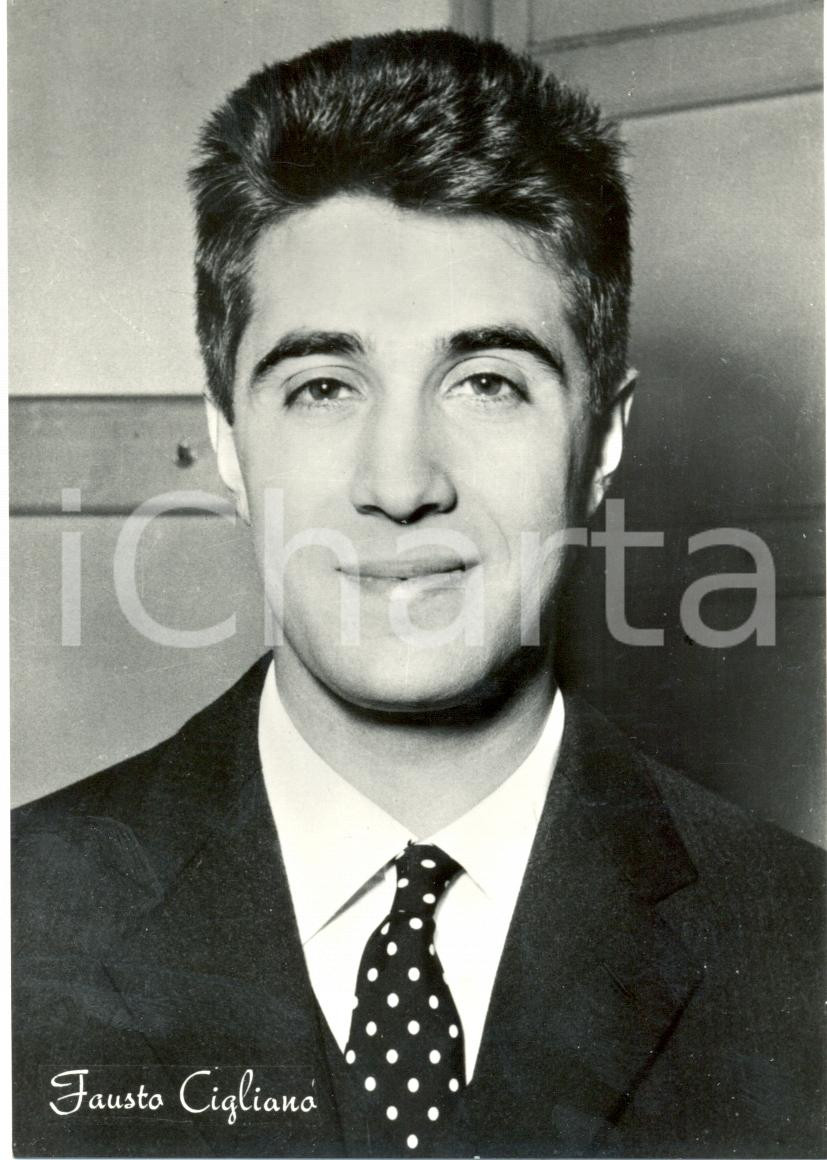 Cartolina originale da collezione 1960 ca MUSICA Il cantante Fausto CIGLIANO Ritratto fotografico Cartolina 1 1