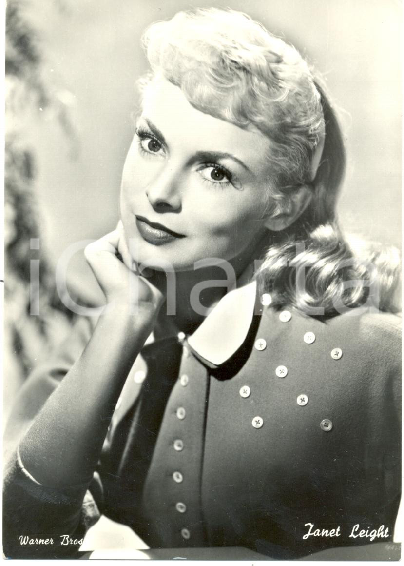 Cartolina originale da collezione 1955 ca CINEMA Janet LEIGH Ritratto fotografico Cartolina WARNER BROS FG NV 1