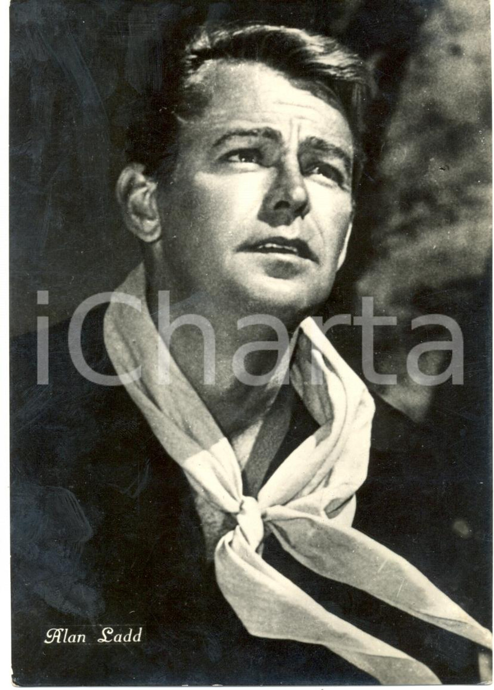 Cartolina originale da collezione 1955 ca CINEMA Attore Alan LADD Ritratto fotografico *Cartolina FG NV 1