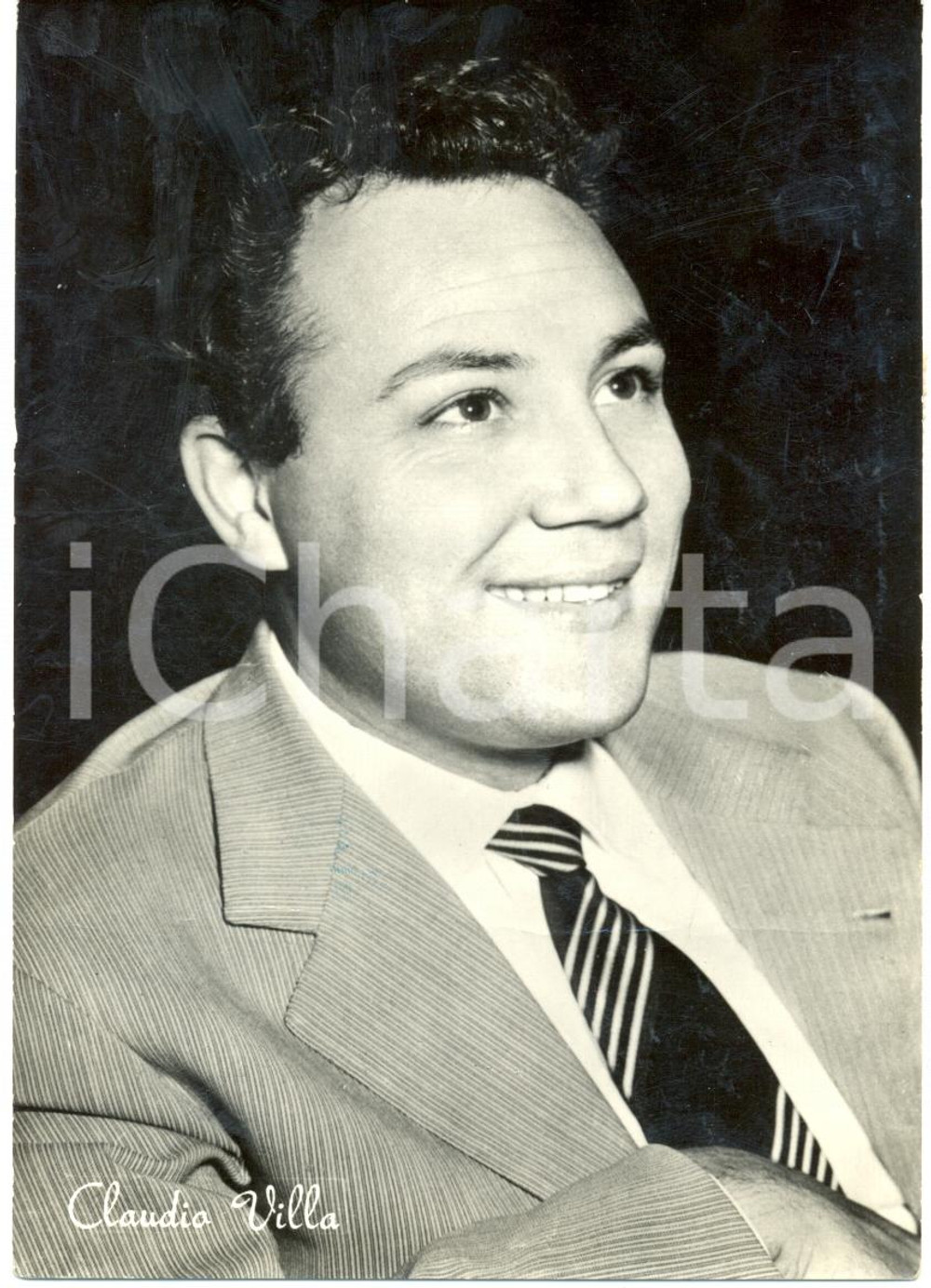 Cartolina originale da collezione 1960 Claudio VILLA vale dieci MODUGNO Ritratto fotografico *Cartolina FG VG 1
