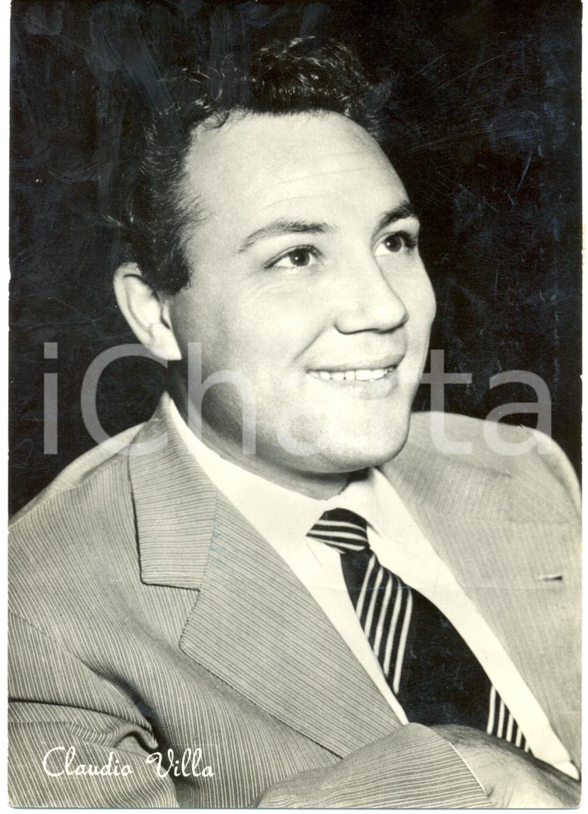 Cartolina originale da collezione 1960 Claudio VILLA vale dieci MODUGNO Ritratto fotografico Cartolina FG VG 1
