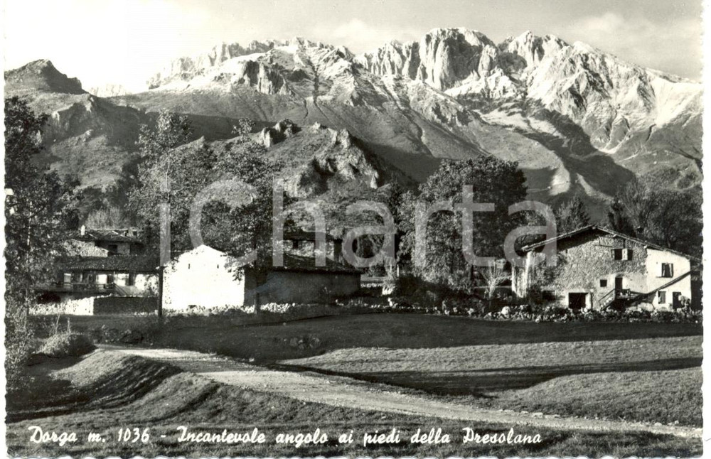 Cartolina originale da collezione 1964 CASTIONE DELLA PRESOLANA BG Scorcio della frazione DORGA Cartolina FG VG 1
