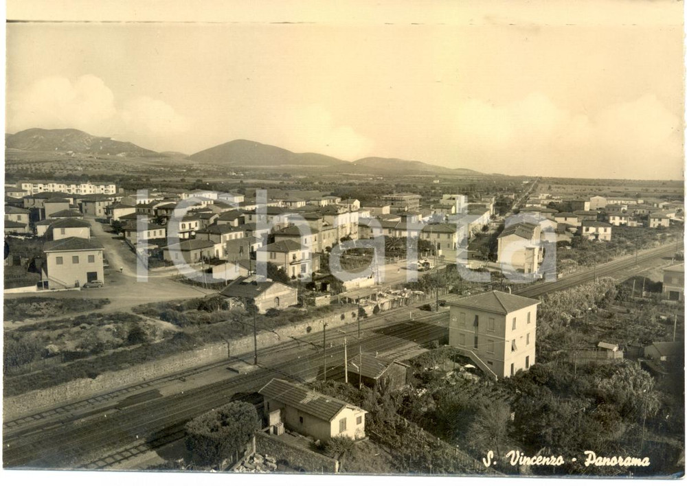 Cartolina originale da collezione 1960 ca SAN VINCENZO LI Panoramica della ferrovia Cartolina FG NV 1