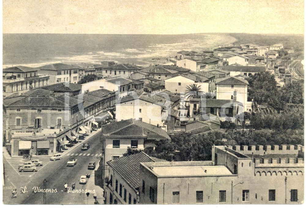 Cartolina originale da collezione 1961 SAN VINCENZO LI Veduta panoramica aerea del paese Cartolina FG VG 1