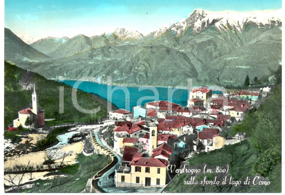 Cartolina originale da collezione 1965 ca VENDROGNO Veduta panoramica paese Lago di COMO Cartolina FG VG 1
