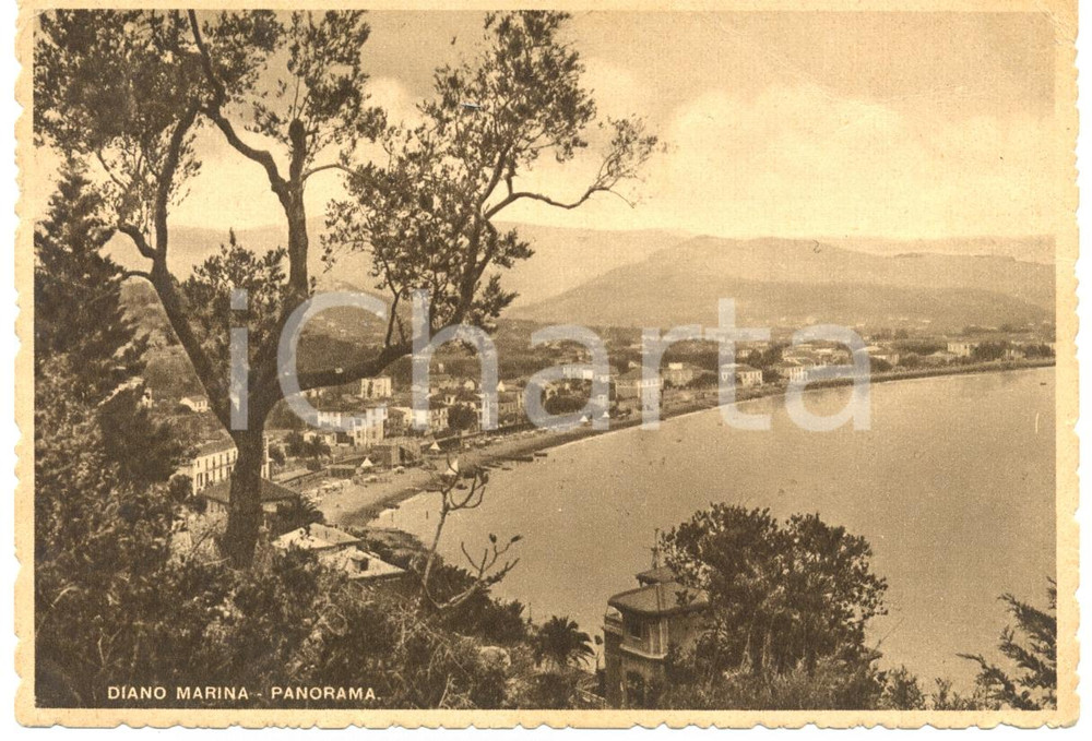 Cartolina originale da collezione 1941 DIANO MARINA IM Veduta panoramica del paese e spiagge Cartolina FG VG 1