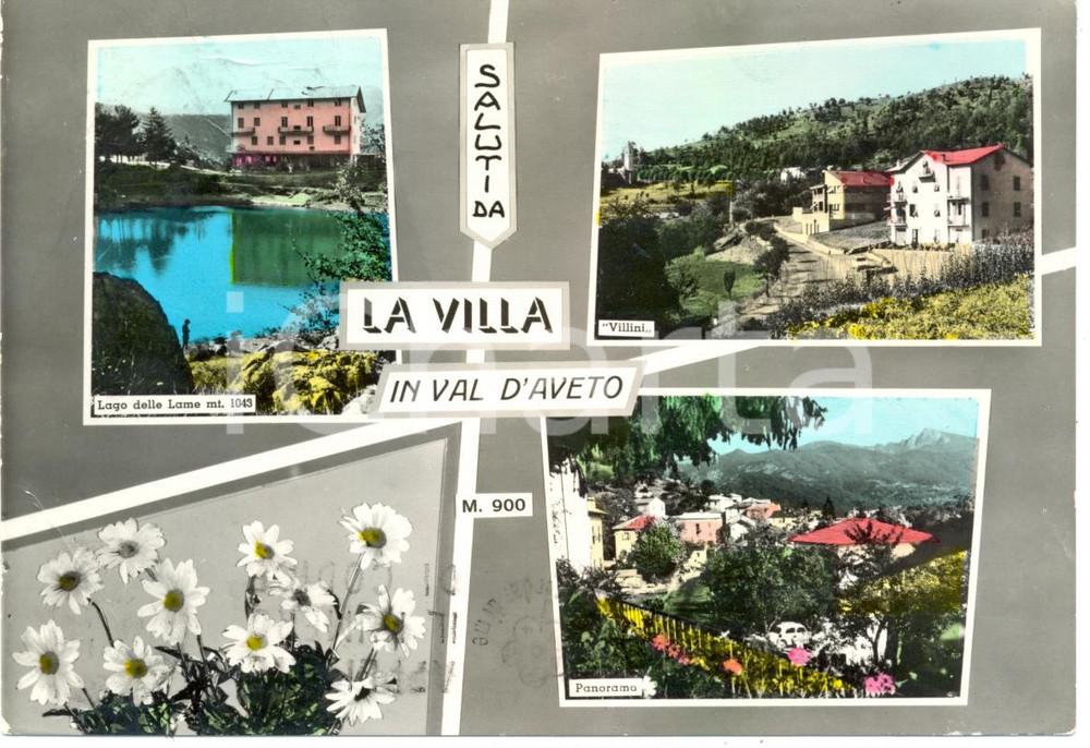 Cartolina originale da collezione 1965 LA VILLA GE VedutineLago delle LAME e VILLINI Cartolina FG  DANNEGGIATA 1