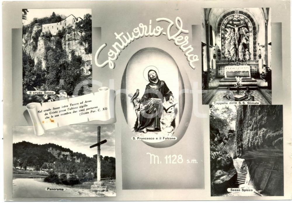 Cartolina originale da collezione 1965 CHIUSI DELLA VERNA AR Santuario Vedutine Stimmate SAN FRANCESCO Cartolina 1