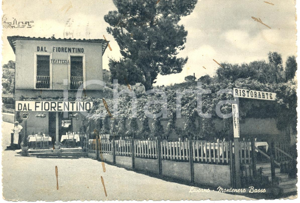 Cartolina originale da collezione 1960 MONTENERO BASSO LI Ristorante DAL FIORENTINO Trattoria Cartolina FG NV 1