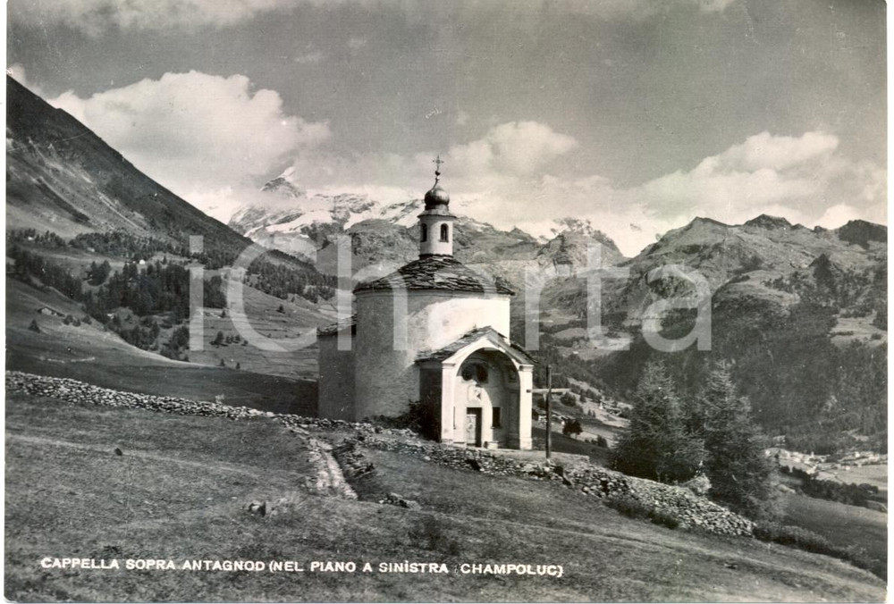Cartolina originale da collezione 1953 AYAS Frazione ANTAGNOD AO Cappella CHAMPOLUC Cartolina FG VG 1
