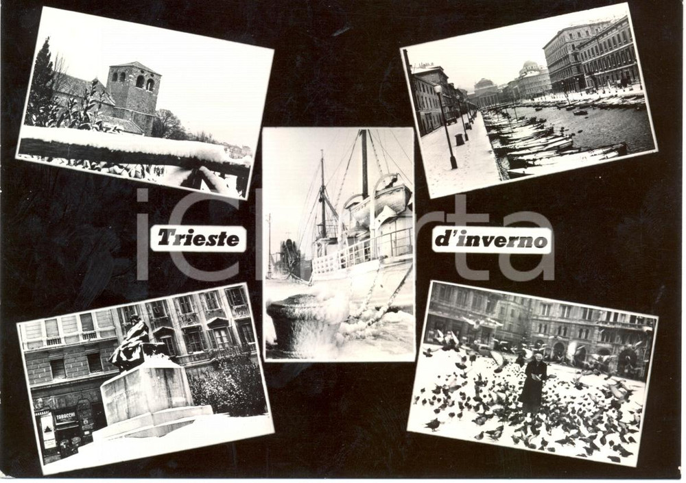 Cartolina originale da collezione 1966 TRIESTE Vedutine CANALE S. GIUSTO momumento GIUSEPPE VERDI Cartolina FG VG 1
