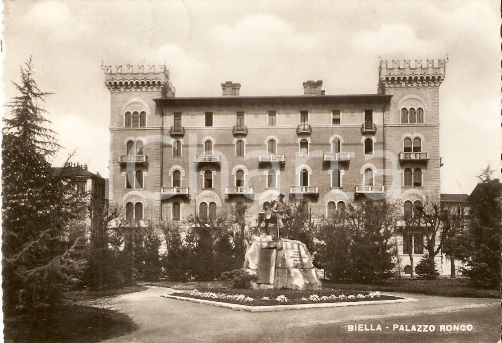 Cartolina originale da collezione 1950 ca BIELLA Palazzo RONCO *Cartolina FP VG 1
