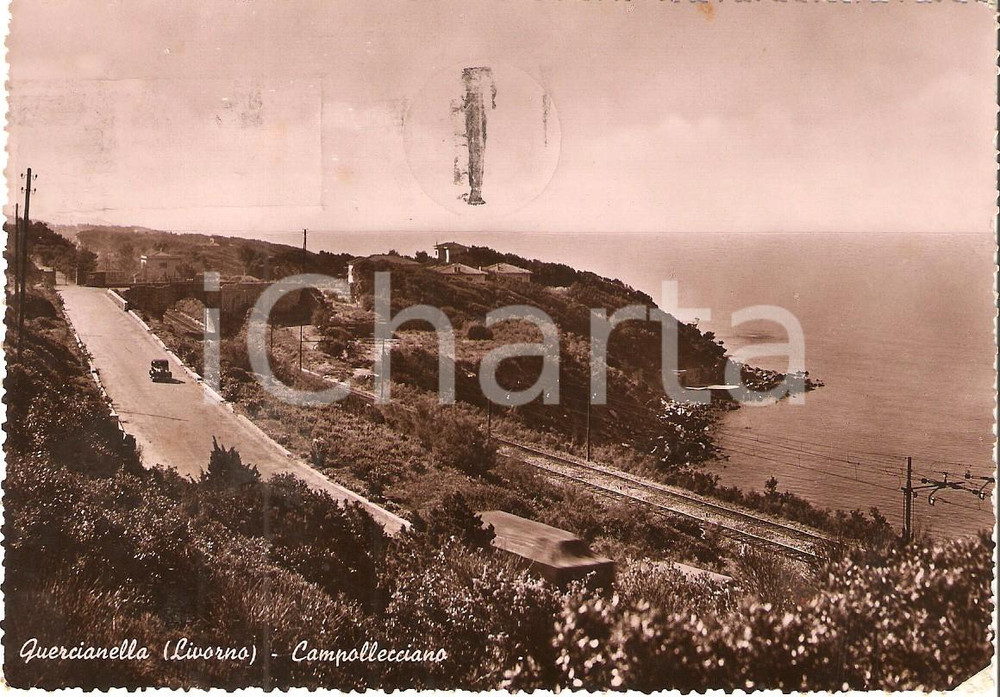 Cartolina originale da collezione 1949 LIVORNO Frazione QUERCIANELLA Panorama Campolecciano Cartolina FG VG 1