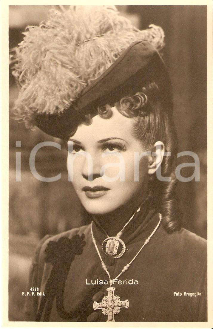 Cartolina originale da collezione 1942 CINEMA Attrice Luisa FERIDA Ritratto collana con croce *Cartolina FP NV 1