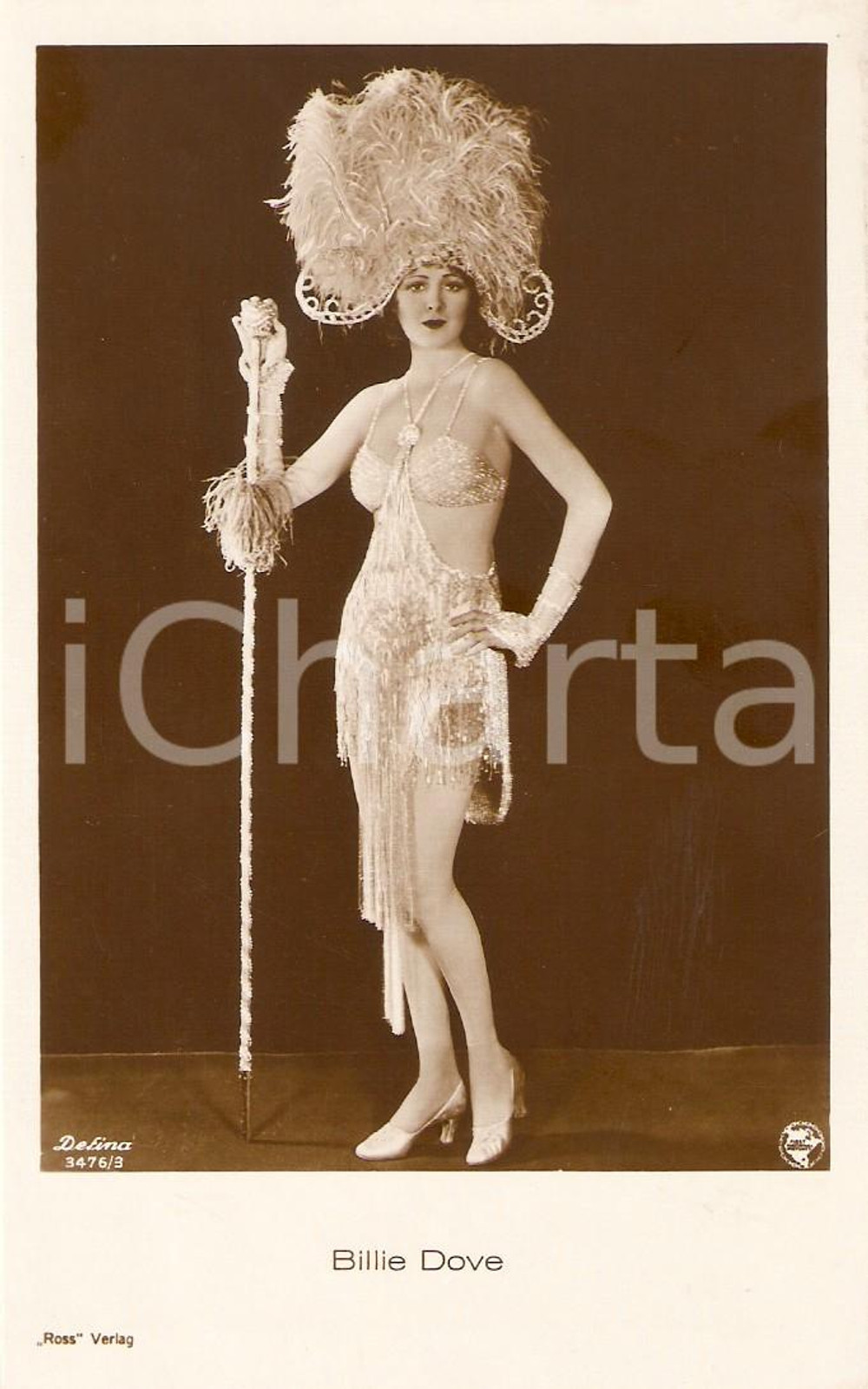Cartolina originale da collezione 1925 ca CINEMA Attrice Billie DOVE vestita da odalisca *Cartolina FP NV 1
