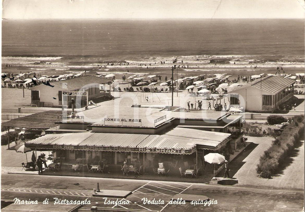 Cartolina originale da collezione 1959 MARINA DI PIETRASANTA LU Frazione TONFANO Bar ROMEO AL MARE Cartolina FG 1