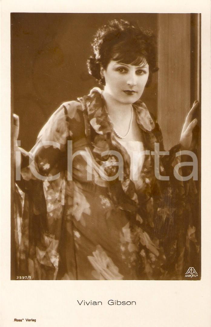 Cartolina originale da collezione 1930 ca CINEMA Actress Vivian GIBSON Portrait with pearl necklace *Cartolina FP 1